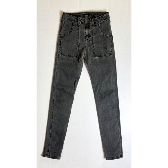 Womens NSF Gray Denim Classic Skinny Jeans  Large Pockets Size 25 Made in USA - Picture 1 of 13